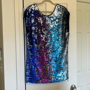 Sequin shift dress with v/scoop back (purchased from UrbanOutfitters)